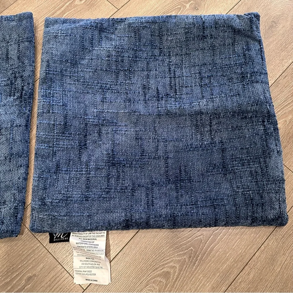 Color on Color Textured Decorative Throw Pillow Covers Blue 20X20 Set of 2